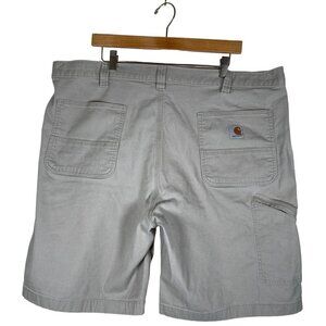 Carhartt Mens Size 42 Waist Tan Canvas Short Relaxed Fit Utility Workwear Rugged